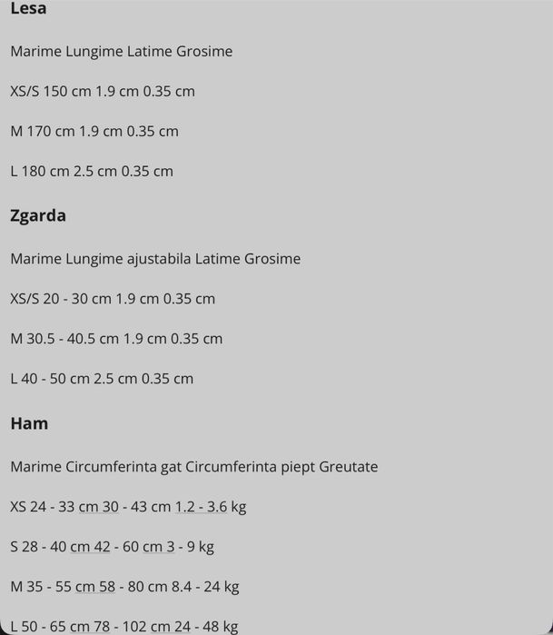 Set 4 piese, contine zgarda, lesa, ham si dispenser pentru pungi,