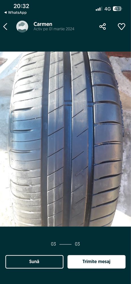 Jante+anvelope vară Goodyear 195/65 R15 91V (skoda/volkswagen)