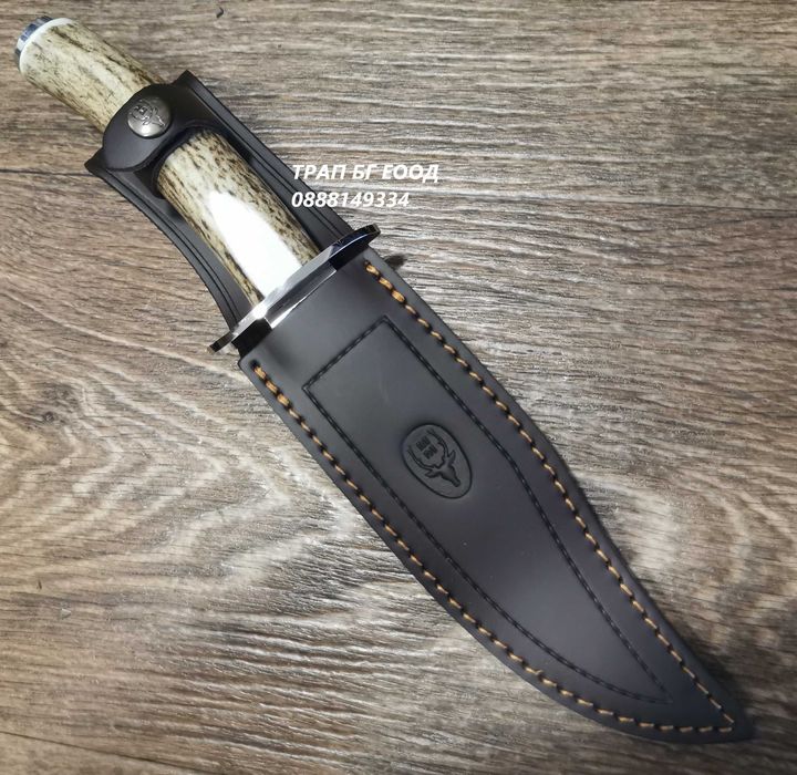 Ловен Нож GRED-17 Муела Испания Muela Ест. Кожа Еленов Рог Loven Noj