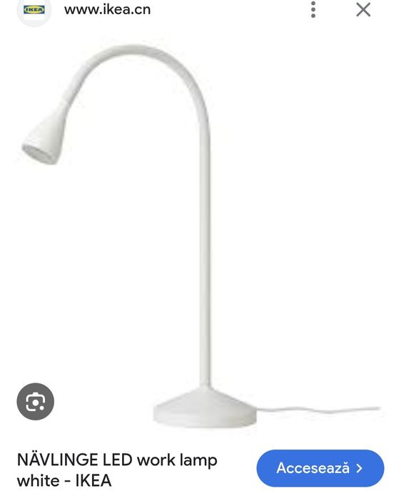 Lampa alba de birou Ikea Navlinge
