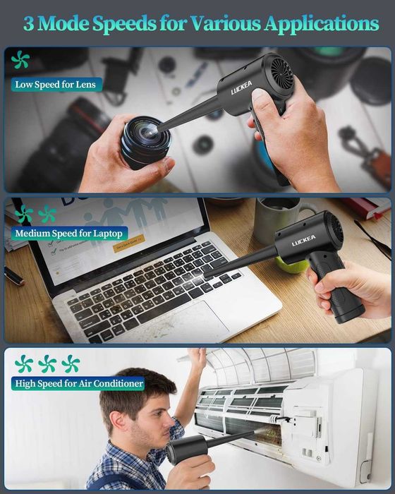 Преносим компресор за почистване на клавиатури, компютри, 6000mAh