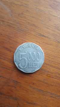 Moneda 5000 lei an 2002 , moneda 2 pence 2001