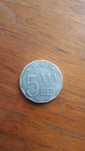 Moneda 5000 lei an 2002 , moneda 2 pence 2001
