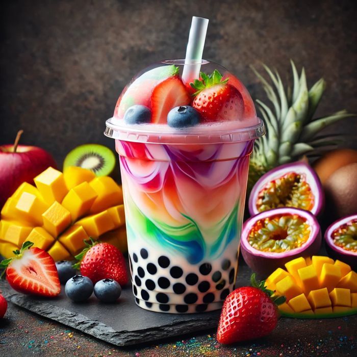 Молочный чай мультифрукт Doking, Тапиока, Джуз боллы, джемы