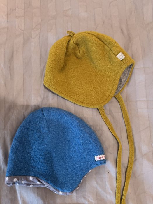 Vand overall lana Halfen, pantaloni Disana, caciula Disana