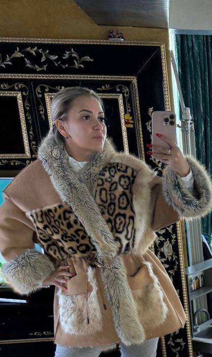 Palton cu blană ecologică