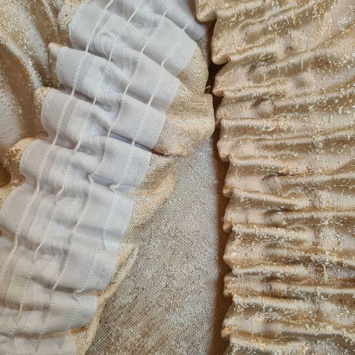 Draperii bej noi, semi-opace, inaltime 165 cm, 6 buc.