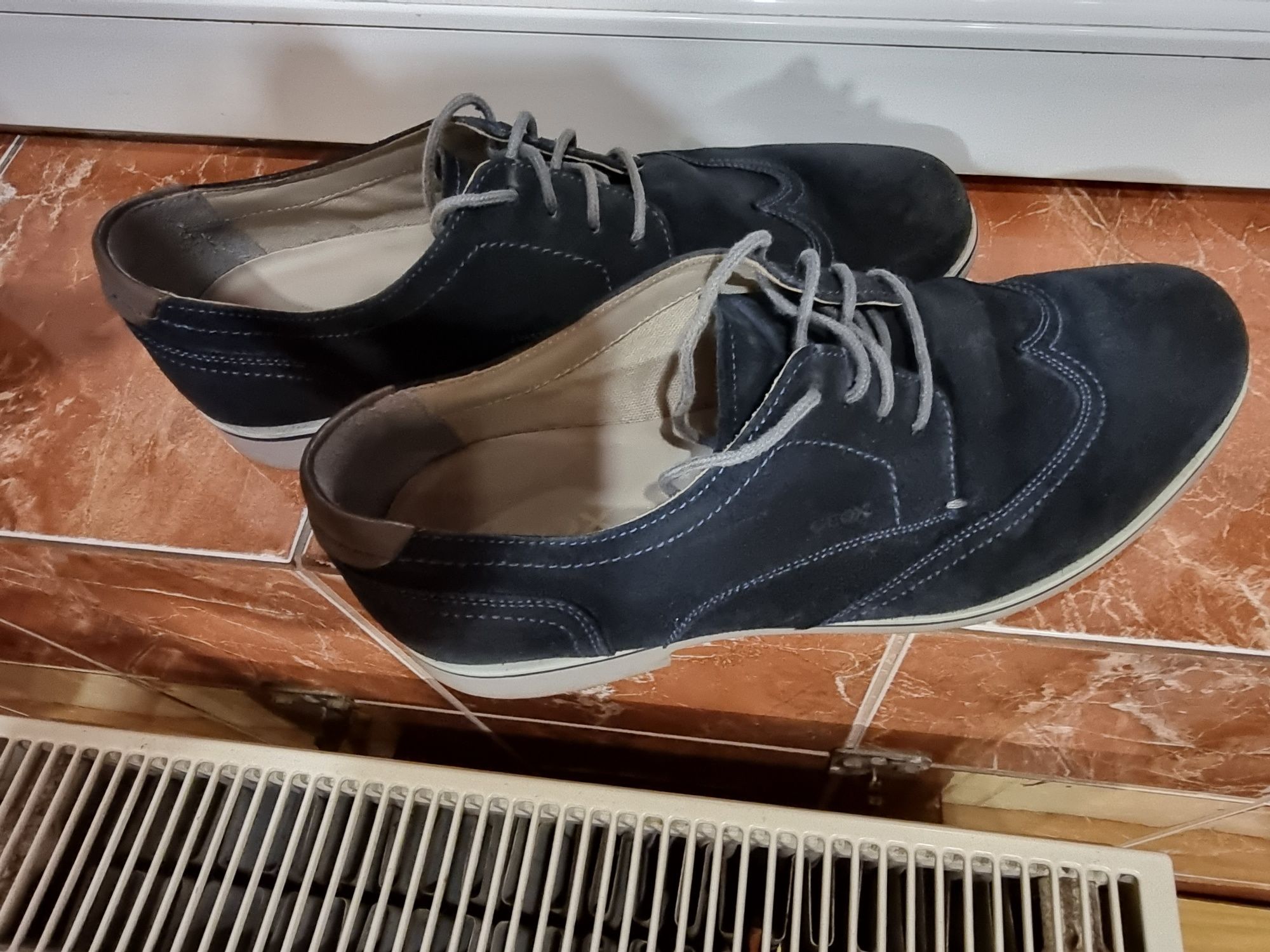 Pantofi piele întoarsă albaștri,  GEOX , 40