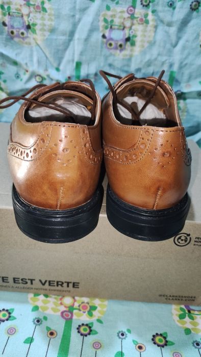 Елегантни мъжки половинки от естествена кожа Clarks №43