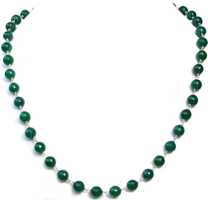 Onix verde si argint 925, colier