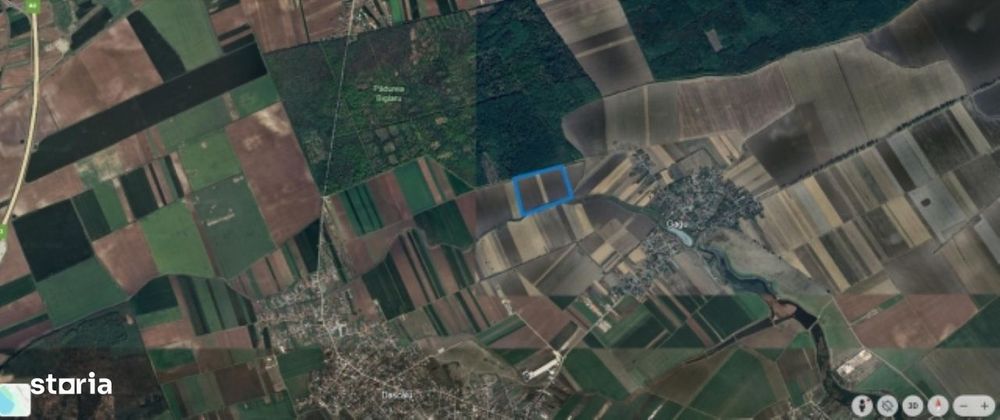 Teren de vanzare in Ilfov, Gagu, deschidere 74ml, 20762mp, 62.000euro