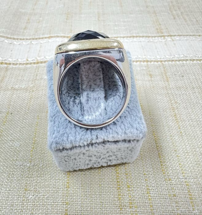 Inel TIRISI Aur Roz, Argint si Onix barbatesc