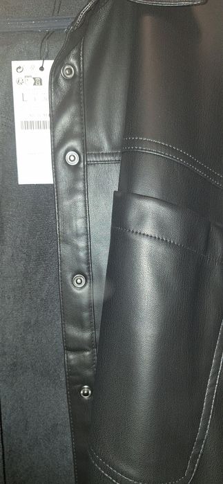 Cămașă piele ecologica Stradivarius,eticheta