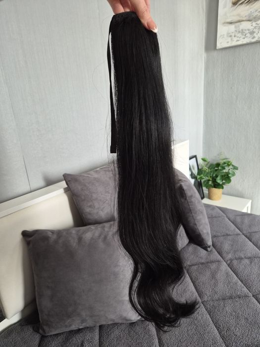 Естествена Опашка (Indian Hair) - 100 гр, 60 см , цвят: Черен!
