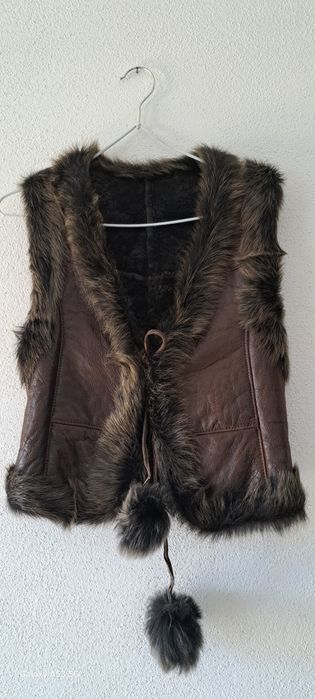 Vesta din piele maro