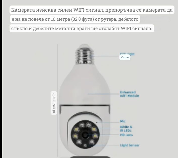 Wifi camera въртяща се на 360 °