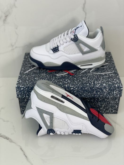 Air Jordan 4 Retro Midnight Navy White Nike Cement