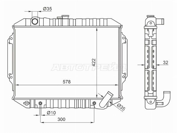 Радиатор Двигателя Mitsubishi Pajero