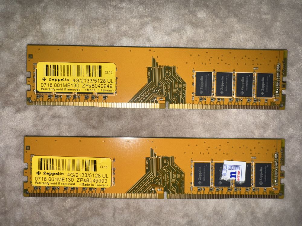 Комплект ОЗУ Zeppelin 8 ГБ (4+4 ГБ) DIMM, DDR4, 4 Гб, 2133 МГц, CL15