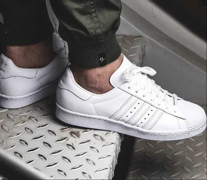 Оригинални кожени кецове *ADIDAS SUPERSTAR FONDATION* EU44 2/3 -46 2/3