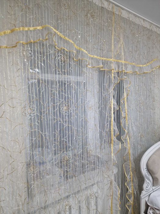 Шторы позолота с люрексом