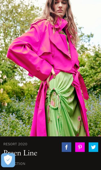 Пола миди XS размер PREEN официална ежедневна асиметрична зелена принт