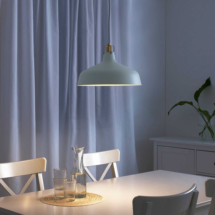 Бяла метална лампа- IKEA - голяма