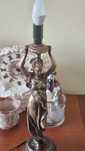 Statuetă veioza, vintage, culoare bronz