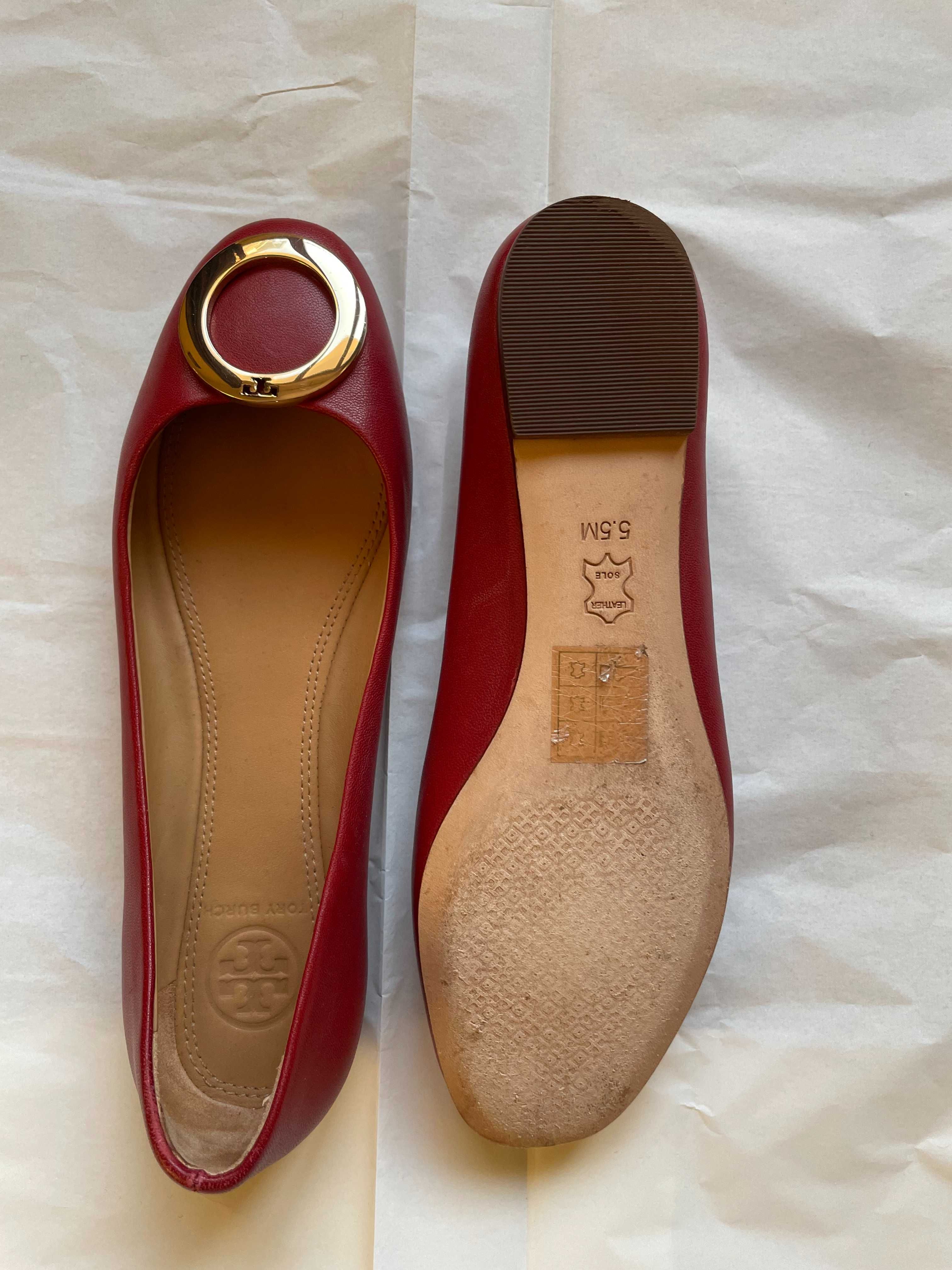 Оригинални червени балерини Tory Burch