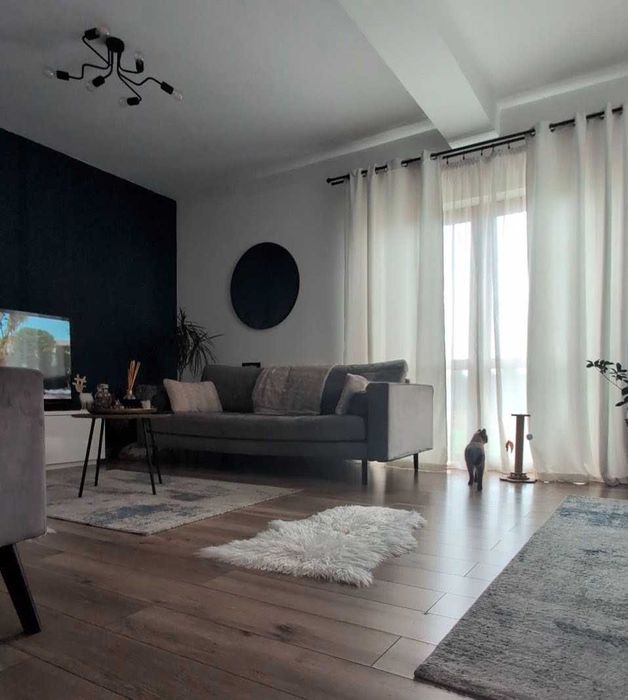 Canapea fixa catifea + 2 fotolii