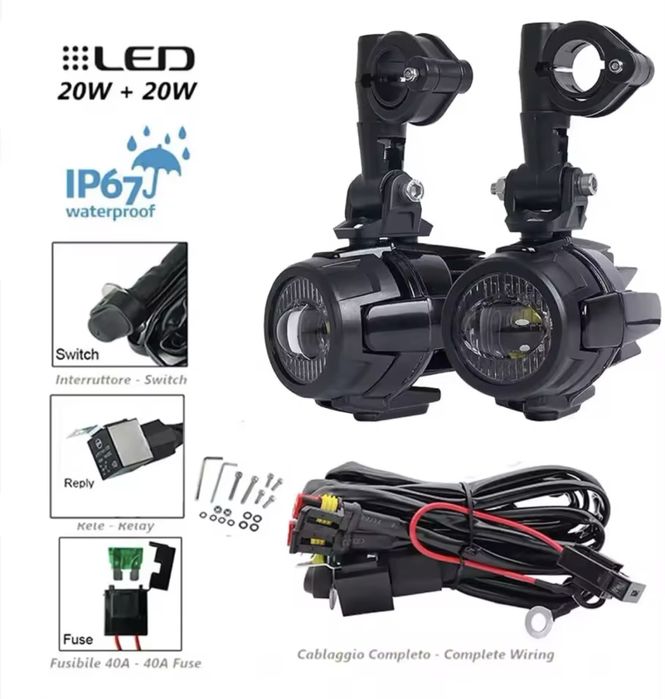 Proiectoare moto led kit complet ATV SUV OFF ROAD etc
