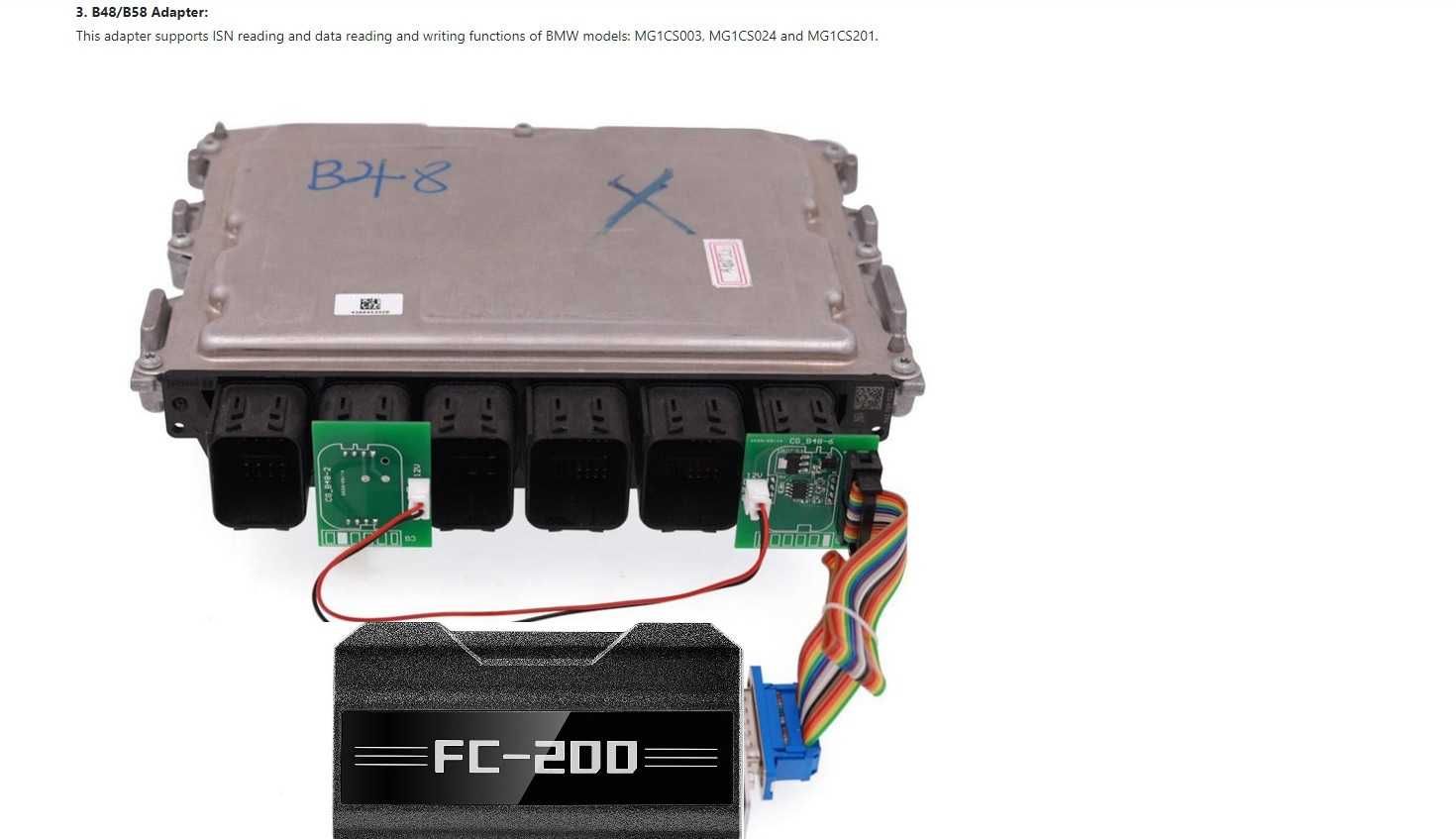 FC200 ECU Programmer Full Set 6HP & 8HP MSV90 N55 N20 B48 B58 MPC5XX