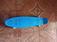 Mini skateboard plastic Albastru Copii