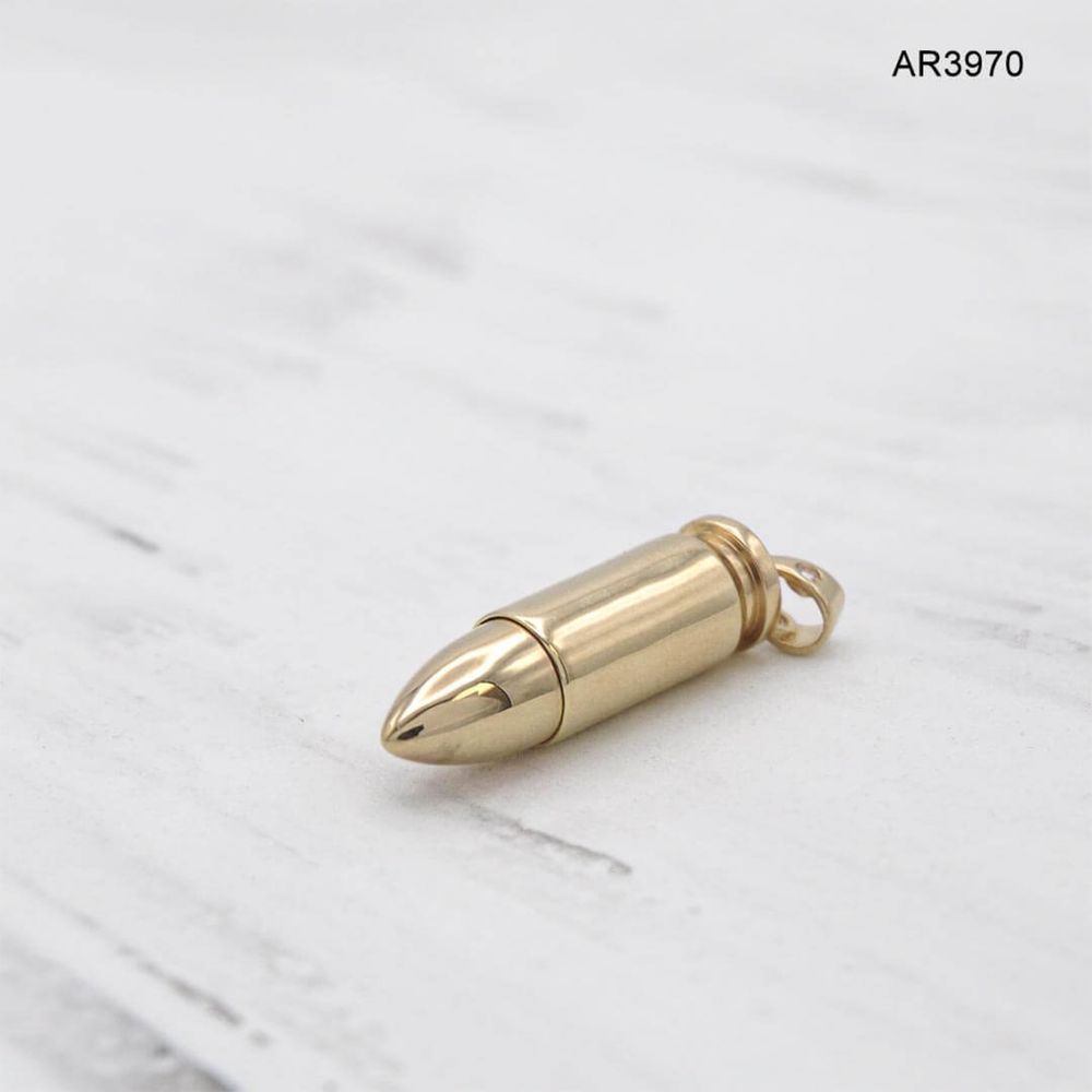 Pandantiv AUR 14 K glont BULLET model deosebit ARJEWELS (AR3970)