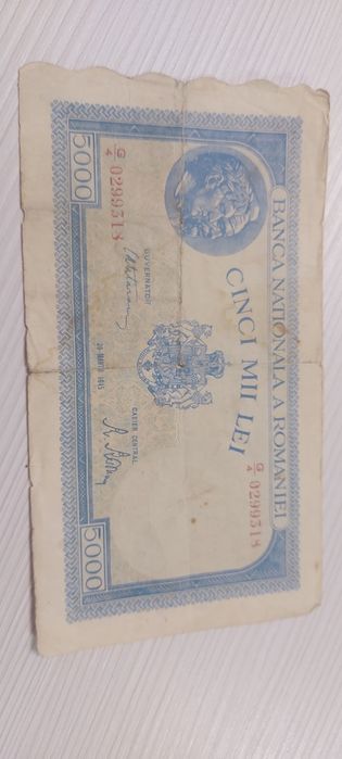 Bancnote 1000 lei si 5000 lei interbelice