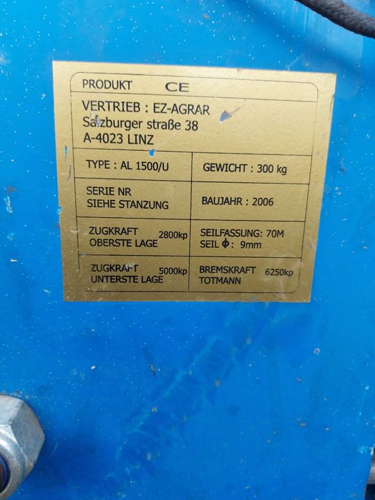 Troliu forestier în tiranti TAJFUN de 5 tone cu reductor
