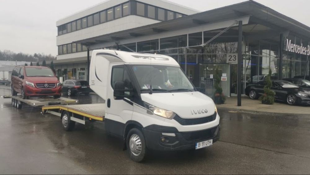 Transport/tractari auto cu platforma Germania, Olanda, Belgia, Romania