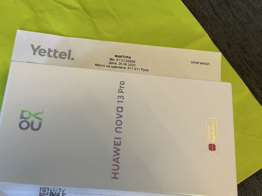 ЗАПЕЧАТАН 512GB Huawei Nova 13 Pro Yettel Гаранция 3г. 2028 Black