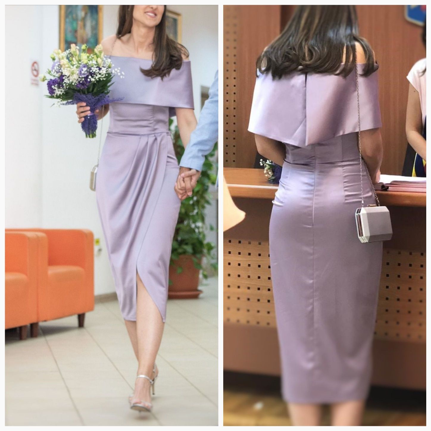 Rochie lilla tafta elastica Scarlet 38-40