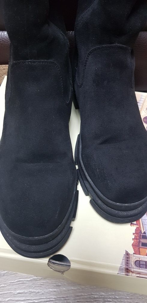 Продам сапоги зимние батфорты, замш, 41-42р. Обмен.