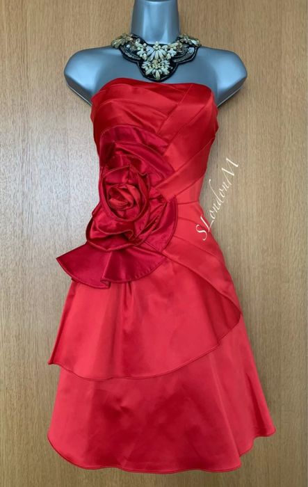 Karen Millen Rochie Ocazie saten matase rosie