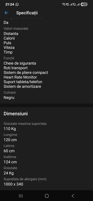 Banda de alergare TechFit MT80 1 cp