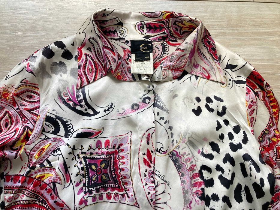 Just Cavalli Animal Print женска копринена блуза коприна IT40 / S / 36