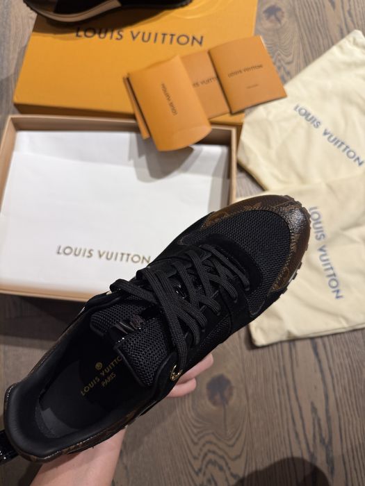 Louis Vuitton естествена кожа нови черни сникърси маратонки