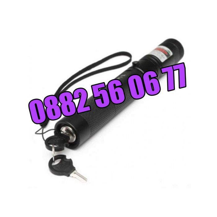 Лазер пойнтер с проекция до 10000 метра, мощен зелен лазер