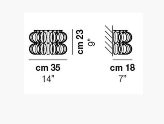 Aplica de perete Vistosi Ecos 35 - Sticla neagra