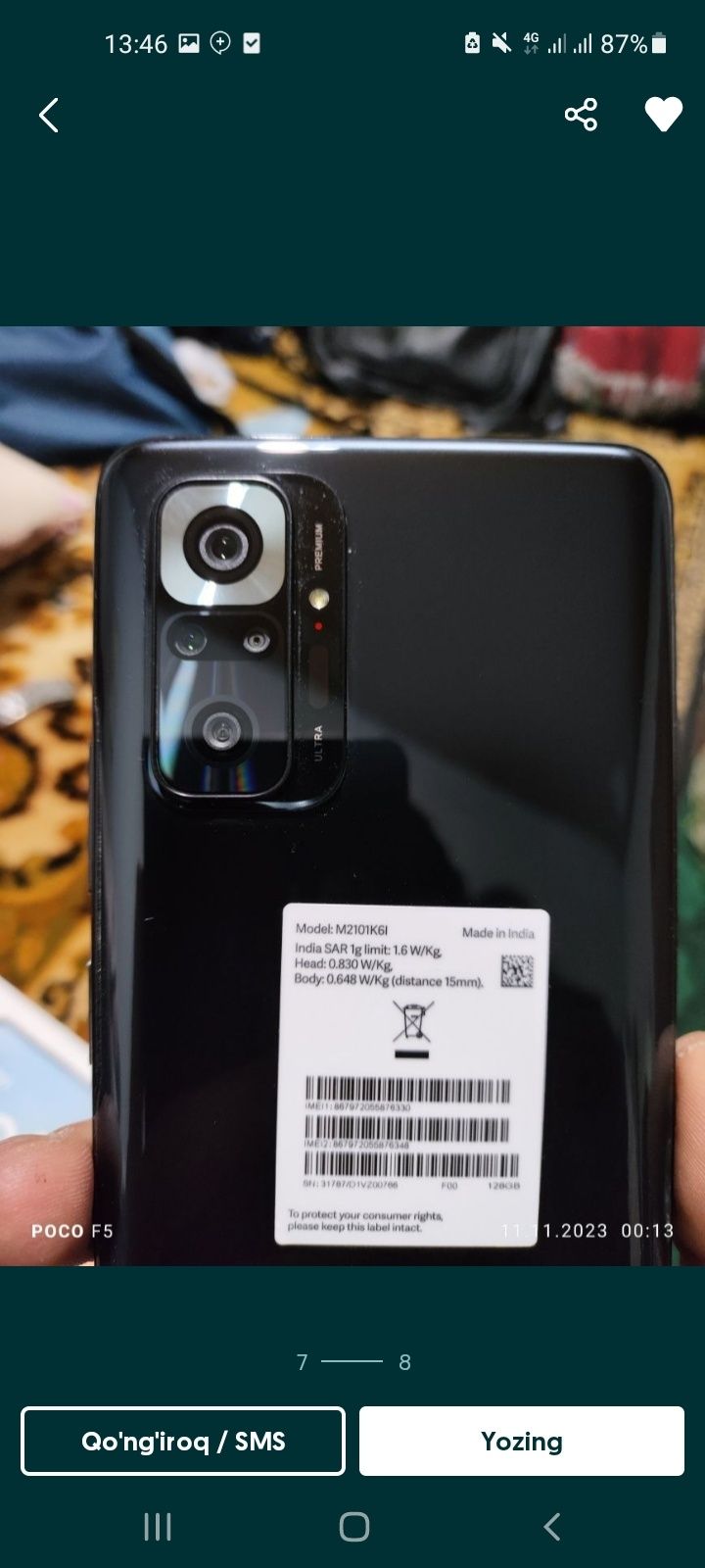 Redmi not 10 pro max sotiladi