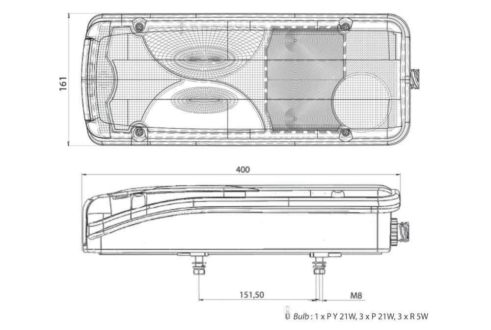 Задни светлини стоп ляв/десен камион MAN TGA TGL TGM TGS TGX 2005+ E4