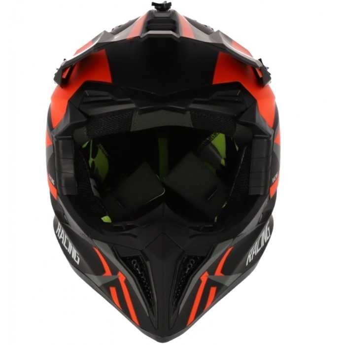 Каска мото крос, 127, S и M размер, BLACK ORANGE 2