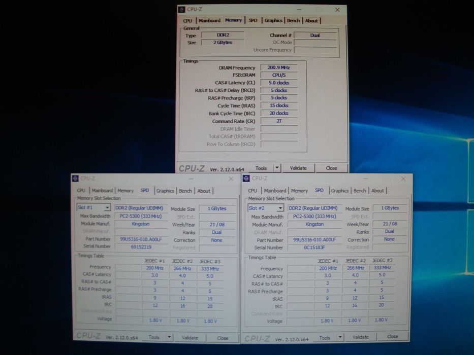 kit memorie ram dual channel DDR2 Kingston KVR 667 Mhz 2GB ( 2x 1GB )